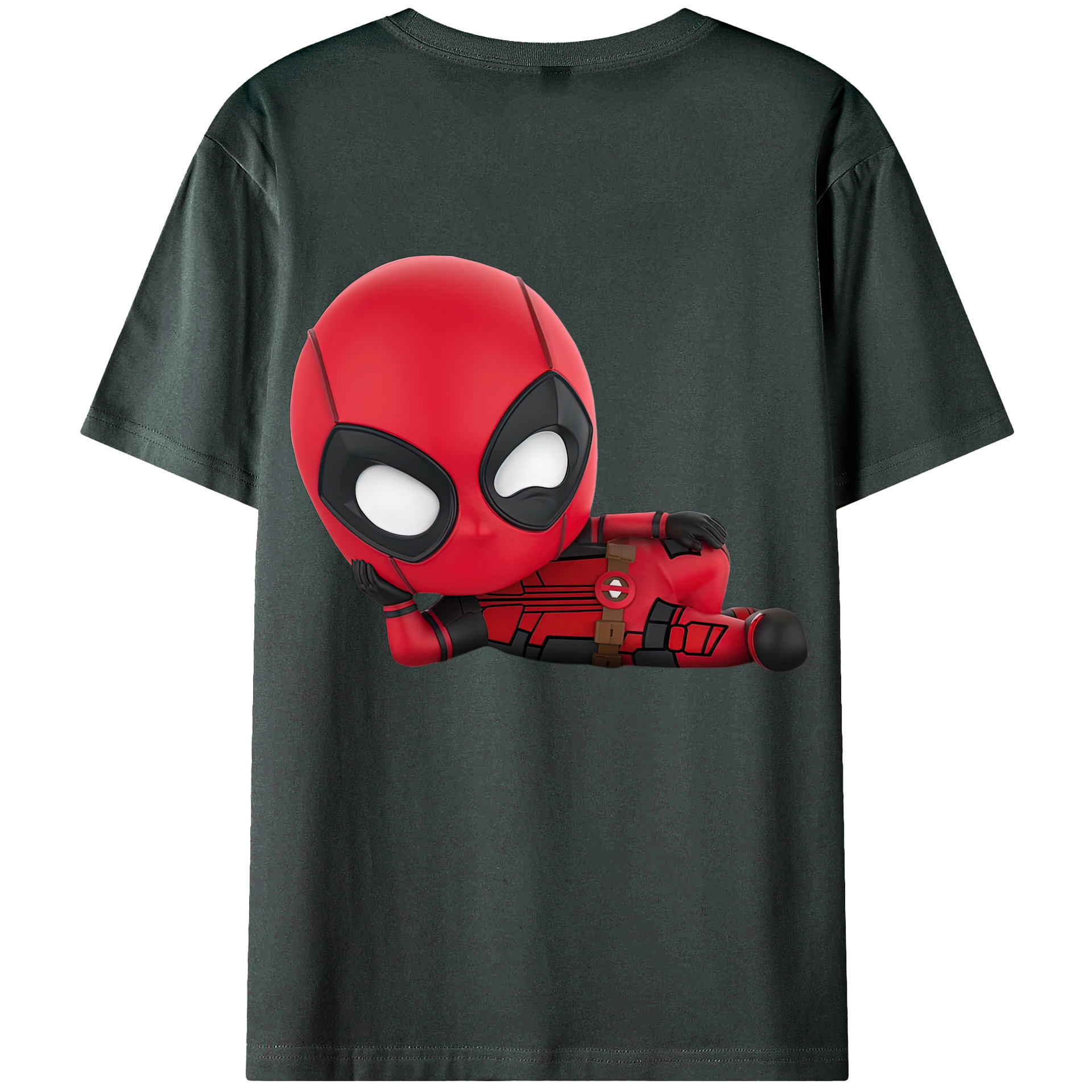 （画像用） Deadpool デッドプール 綿100％ メンズ半袖Tシャツ（バックプリント） 通気性